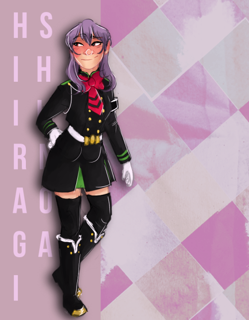 i haven’t been getting a lot of sleep lately but hey here’s the shinoa from that wip dump! ! !! my f