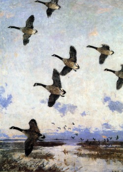 birdsong217:  Frank Weston Benson (American, 1862 -1951) Against the Morning sky, 1922. Oil on canvas. 