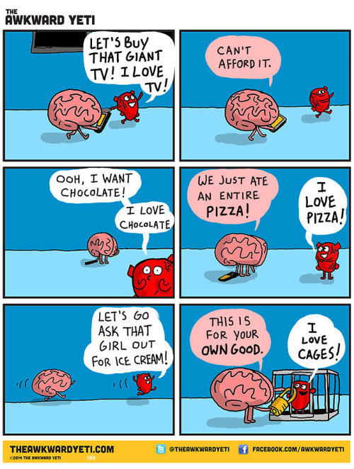 monte-porter:primacdonaldsgurl:boredpanda:Heart Vs. Brain: Funny Webcomic Shows Constant Battle Betw