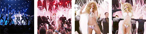 :  Lady Gaga performing “Applause” for the first time in the 2013 MTV VMA 