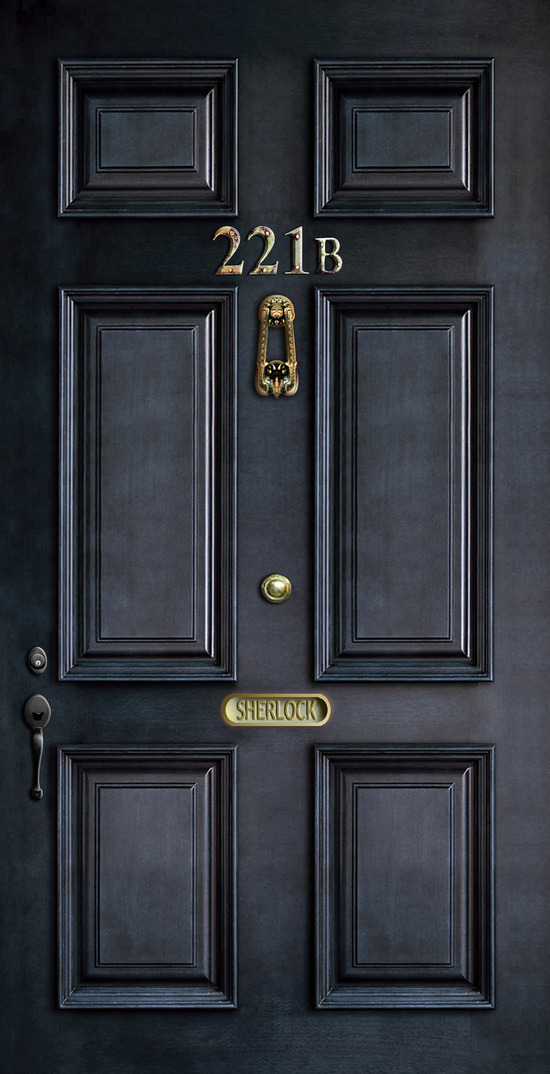 indesignia:  Classic Old Sherlock Holmes 221b door by Three Second 