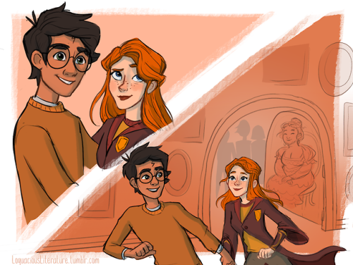 loquaciousliterature: Ginny doesn’t need your approval, Ron. (But Harry appreciates it!) :^)Fi