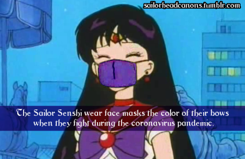 The Sailor Senshi Wear Face Masks The Color Of Their Bows When They Fight During The Coronavirus Pandemic.