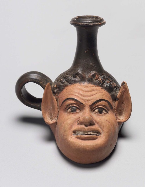 centuriespast: Lamp-filler (guttus) in the form of a satyr Greek, South ItalianLate Classical to Ear