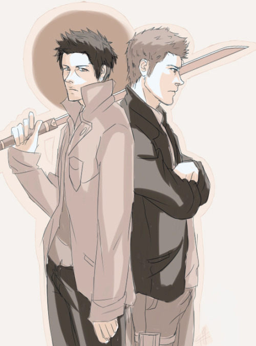 desuchieru: o29 - random doodle for today: personal headcanon of cas using a katana/sword during hun