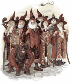 madebyabvh:  Animated Paul Kidby  Original illustration by Paul Kidby The Faculty of The Unseen University 