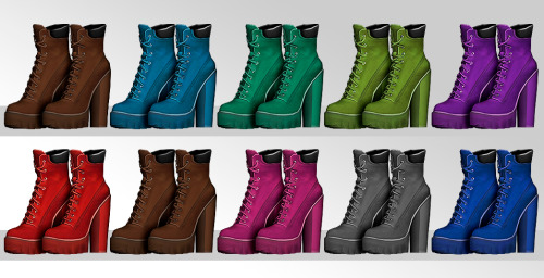 Shoestopia - Lea Boots+10 SwatchesFemaleSmooth WeightsMorphsCustom ThumbnailHQ Mod CompatibleDownloa