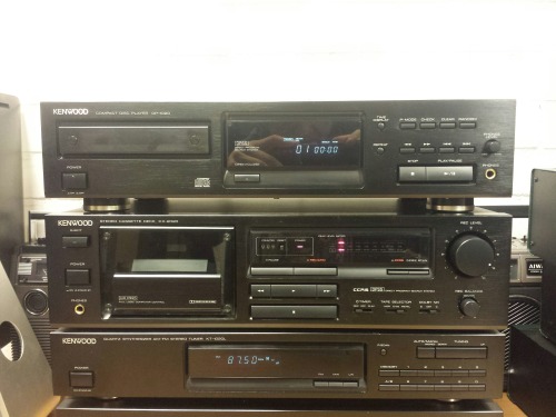 Kenwood Stereo Tower, 1990. Kenwood DP-1020 Compact Disc Player - Kenwood KX-2020 Stereo Cassette De