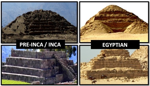 archdrude:  The Amazing Connections Between the Inca and Egyptian Cultures  “The ancient Egyptians (in Africa) and the ancient pre-Incas/Incas (in South America) evolved on opposite sides of the globe and were never in contact. Yet, both cultures