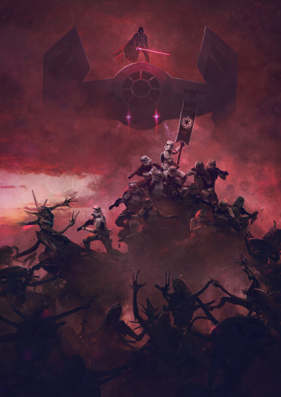 thecollectibles:   501st Legion: Vader’s Fist VS Space Cockroaches  Art by  Guillem