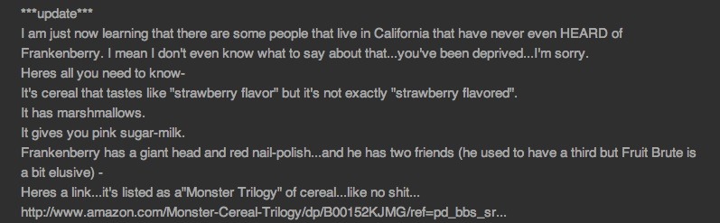 vacationadventuresociety:  Gerard Way cereal blogs ‘09 