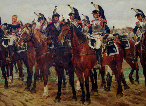 napscloset:Les Cuirassiers de 1805, avant le combat, dét.  - Ernest Meissonier, 1878