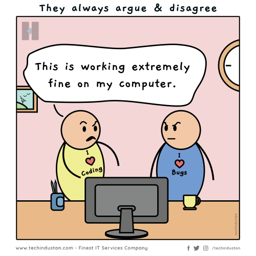 Programmers & Testers share a very special bond of friendship ❤️They always argue & disagree on countless things but no matter what they are always there for each other. 🥰 #programming#programmer#programmer life#programming humor#programming jokes#coding#tester#tester life#programmer tester#funny#funny jokes#funny comics#comic#comic strips#web design#web development#Website Design#information technology#tecHindustan#tecHindustan Solutions
