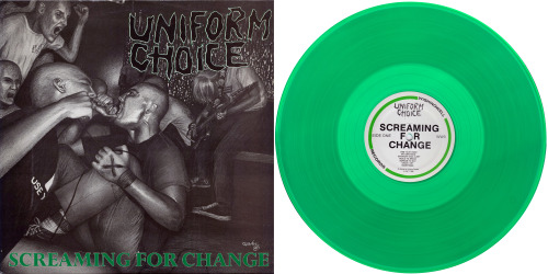 isthisafrisbee:  Uniform Choice Screaming for Change 4th Press on Green If you like this band or record and tape collecting follow me here and check out my tradelist here. 