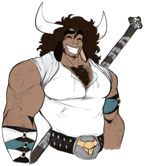 Big half minotaur guy I drew before but not much other than that one timePS: Path of Zealot barbaria