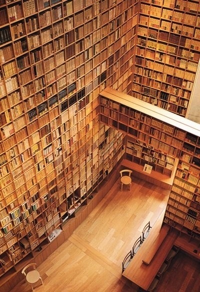 The Library at the Shiba Ryotaro Memorial Museum, designed by Tadao Ando, Osaka,