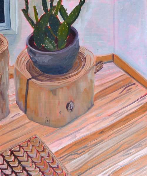 missannavaldez:Anna ValdezSucculent on a Log - oil on panel. 13 x 11 inches. 2015