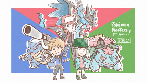  kanto kids with their overexposed kanto starters [I’m open for sketch commissions in this style!] 