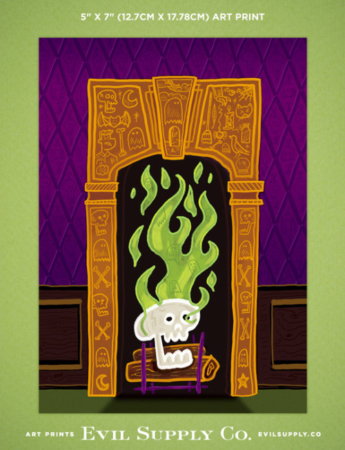 Haunted Fireplace art print ($4.00)Designed for homes and offices lacking the luxury of a fireplace,