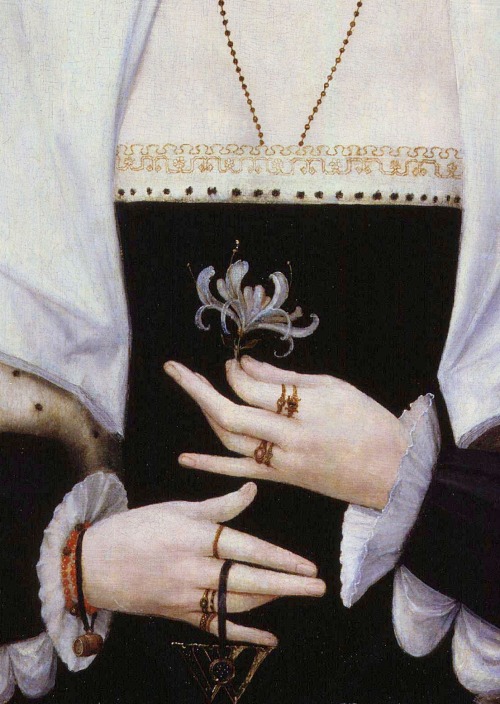 sadnessdollart: Portrait of a woman said to be Margaret Pole, Countess of Salisbury, Detail. 