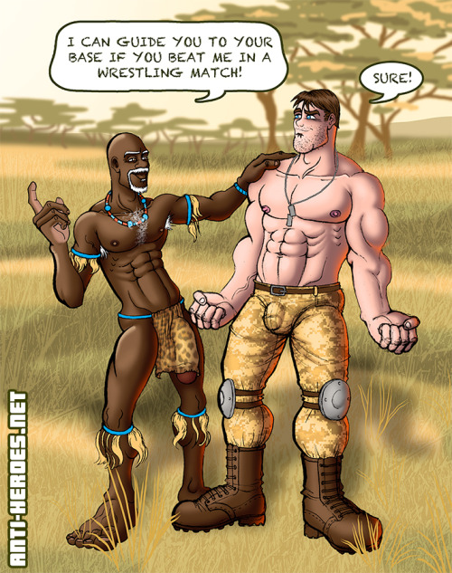 malecomeuppance:  therealanti-heroes:  Another fun set of sexy wrestling commissions. Submit to Tribal Daddy, boy!  Shit! A black daddy taking down much bigger cocky white boy and making him his bitch! Comeuppance doesn’t get much hotter than this!