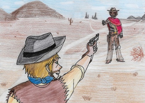 Did a project at school almost 2 years ago about a duel between a cowboy and bandit. Chose Mccree as