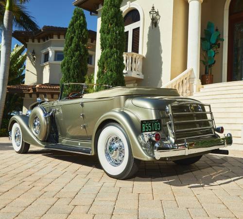 frenchcurious:Packard Twelve Individual Custom Convertible Victoria by Dietrich 1934. source RM Sotheby’s