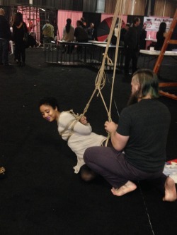 pervertsofcolor:   My first time at exxxotica and my first time experiencing rope  You look so happy!!!! Awwww thanks for sharing your moment with me! 