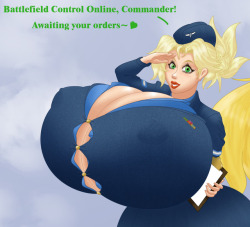 ryu-machinae:   Here’s a pic of Chelsea in a just barely fitting Red Alert 3 Allied Airman’s uniform, similar to the one she wore in her real service, just with a lot more cleavage (which is standard for female Allied enlisted apparently.  And alongside