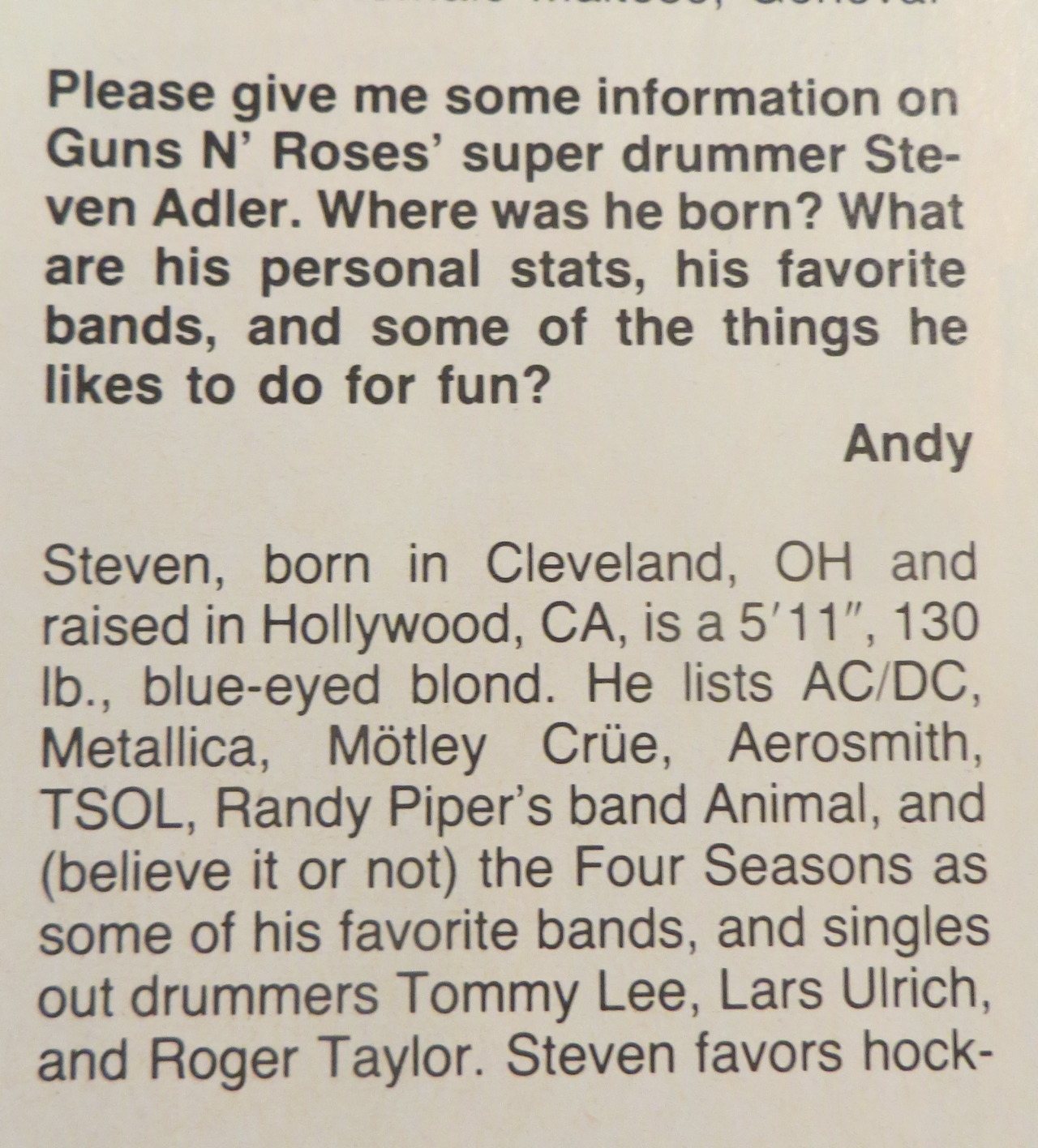 dancingundercover:  Some highlights from the “GNR Mailbag.”Not a single question
