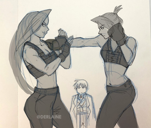 Old sketch from 2019, just wanted to draw Olivier and Riza boxing and being strrrrrrngggg 