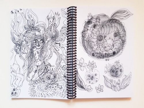 Drawings that I made in the art book  ALIVE II An art book of 10 international artists, curated by J