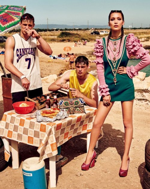 jai-by-joshua:Bella Hadid,Julien Schnyder & Filip Hrivnak in “Bella At The Beach” photographed b