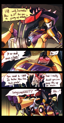 larbestaaargh:  schandbringer:  Colors by the amazing  larbestaaargh. Outlines &amp; Script by me. Lockdown is breaking things on purpose. Swindle too. This was so much fun to do, and look how gorgeous these colors are! Larbesta, I love your work and