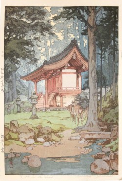 art-of-eons:  Temple in the Woods by Yoshida Hiroshi, 1940.