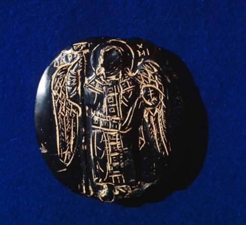 justinbthemagician: St. Michael bloodstone seal found in St. Johns Bascilica 6-7 century