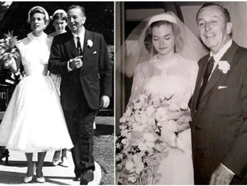 Five years and one day apart, Walt walked his daughters down the aisle. Diane married Ron Miller May