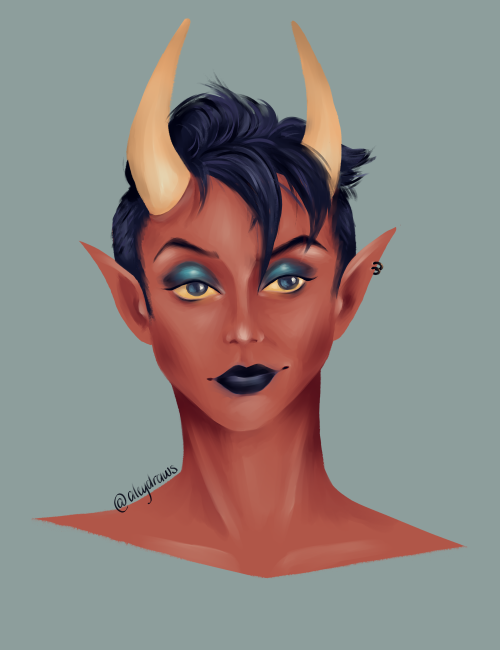 sometimes you gotta paint a cool tiefling because drawga