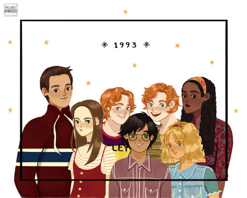 Quidditch Team Reunion 1993 // 2018Top (from left to right): Oliver, Katie, George, Harry, Fred, Ali