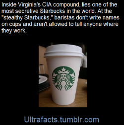 ultrafacts:The Langley, Virginia, Starbucks is one of the busiest in the world. Located inside the CIA compound, it is also the most secretive.The baristas go through rigorous interviews and background checks and need to be escorted by agency “minders”