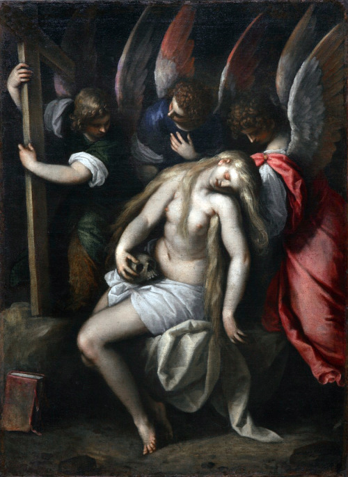 Palma il Giovane - Mary Magdalene Supported by Angels (c. 1610).