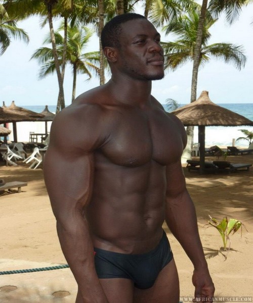 hairyblklvr: Dennis Mulbah, bodybuilder from Liberia. Photos submitted by Alex final set 