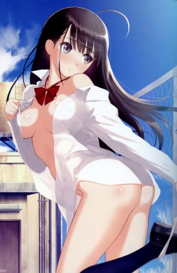 ass breasts erect nipples no bra open shirt pantsu panty pull seifuku tony taka | #314365 | yande.re