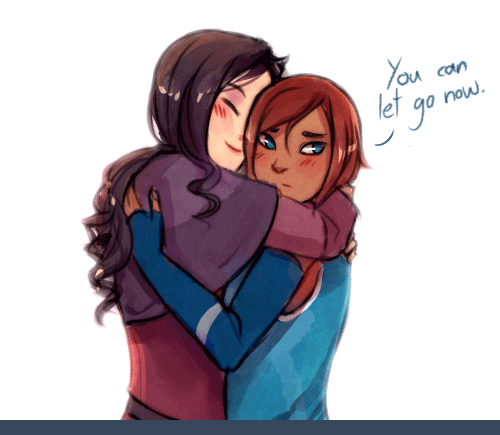 walkingnorth-art:  Silly Korrasami reunion doodle. Asami’s never going to let go. NEVER  ❀◕ ‿ ◕❀ 