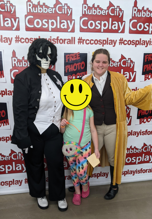 Ghost and OFMD crossover fun-  Terzo (me), my mini-me, and Stede (my sister @syrahsyaraofthecastle).