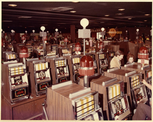 vintagelasvegas:  Slots-a-Fun. Las Vegas, 1973.  Circus Circus removed a merry-go-round from the front of the property and squeezed in Slots-a-Fun Casino, which opened in 1971. It’s been there ever since. Photos from the Jay Sarno Collection at UNLV.