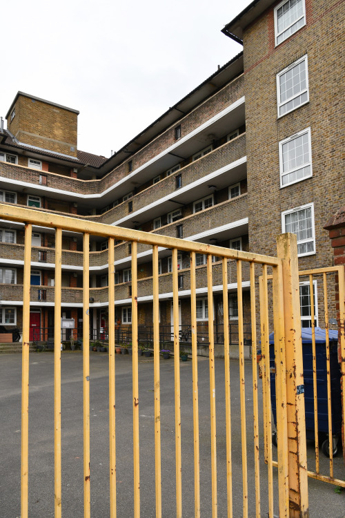 Through the yellow gates- flats in Deptford