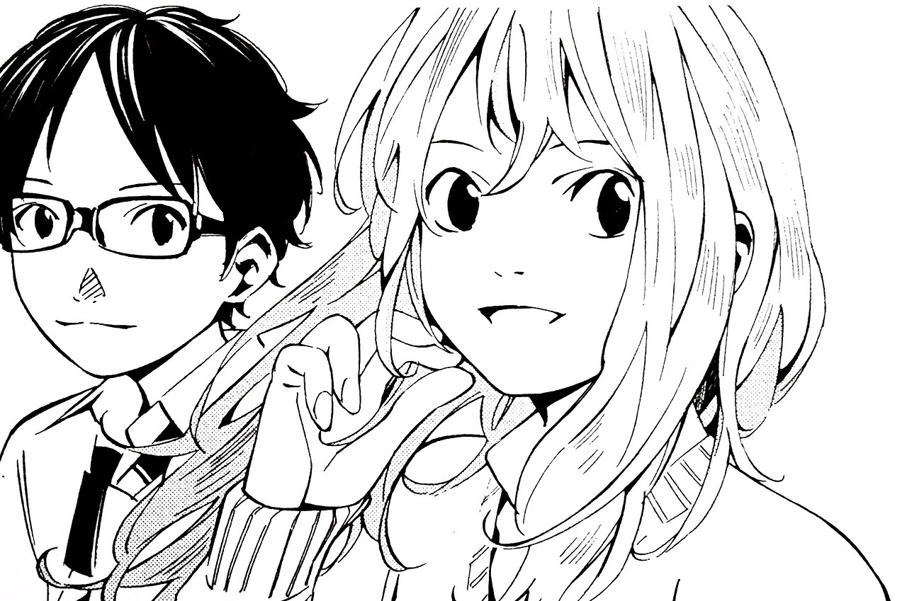 miyazono kawori and arima kousei (shigatsu wa kimi no uso) drawn by  xi_chen_chen