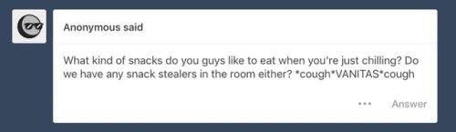 ask-vanven-roommates:  (Hush 👀)