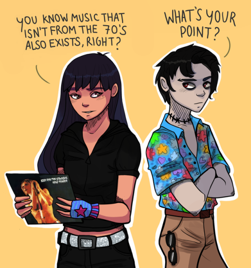 padmemeswagidala:babeyouresocool:My first ever original characters! Heather and Rocket (or Ronald,bu